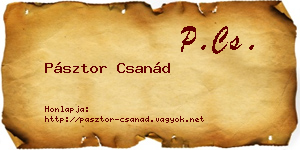 Pásztor Csanád névjegykártya